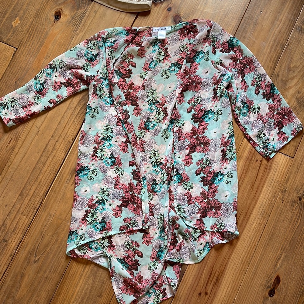 sheer open front kimono